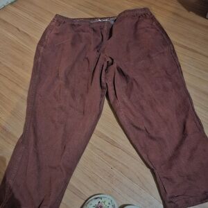 Denim & Co. 4 Pocket Pull-On Pants Saddle Brown size 4xl